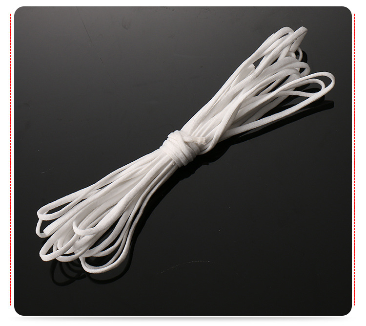 厂家直供口罩松紧带 一次性口罩绳3mm圆扁弹力耳绳 耳带绳子批发
