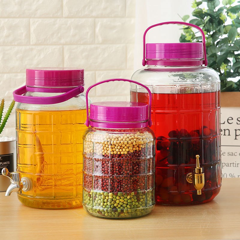 玻璃瓶带龙头40斤50斤100斤特大号无铅加厚酒坛子 家用人参泡酒瓶