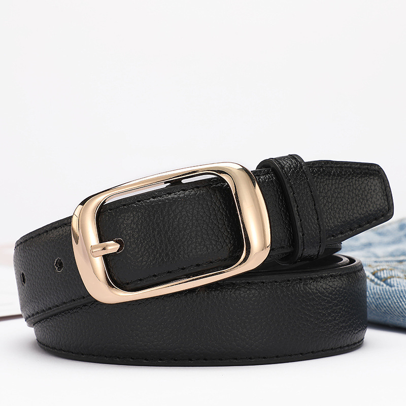 Hot Selling Product Women‘s Belt Black Pin Buckle Belt Women‘s Fashion Denim Simple Korean Style Casual All-Match Pants Belt