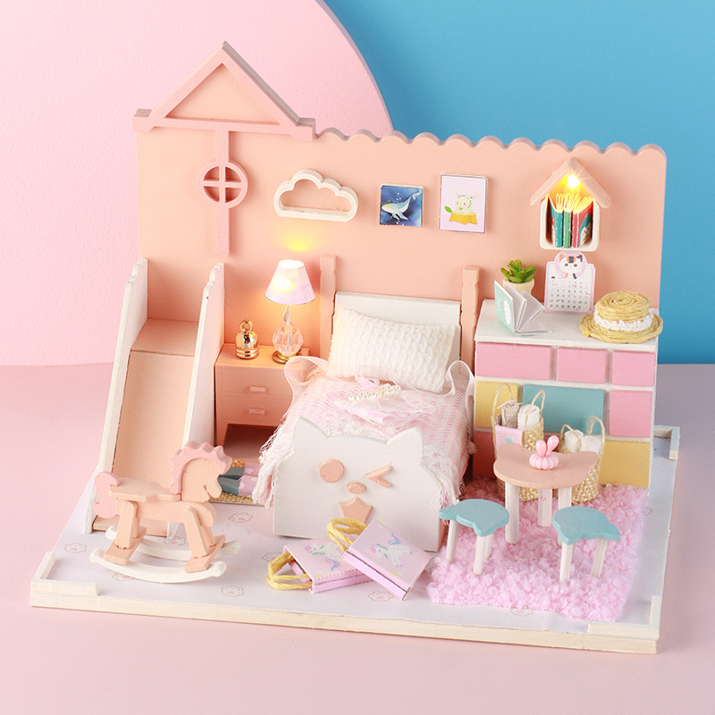 趣益雅手工拼装模型diy小屋喵喵米娅日系公主房 创意女生日礼物