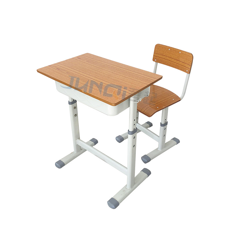 君起 木板升降课桌椅 木桌板 学生书桌套装 培训班学校幼儿园桌椅
