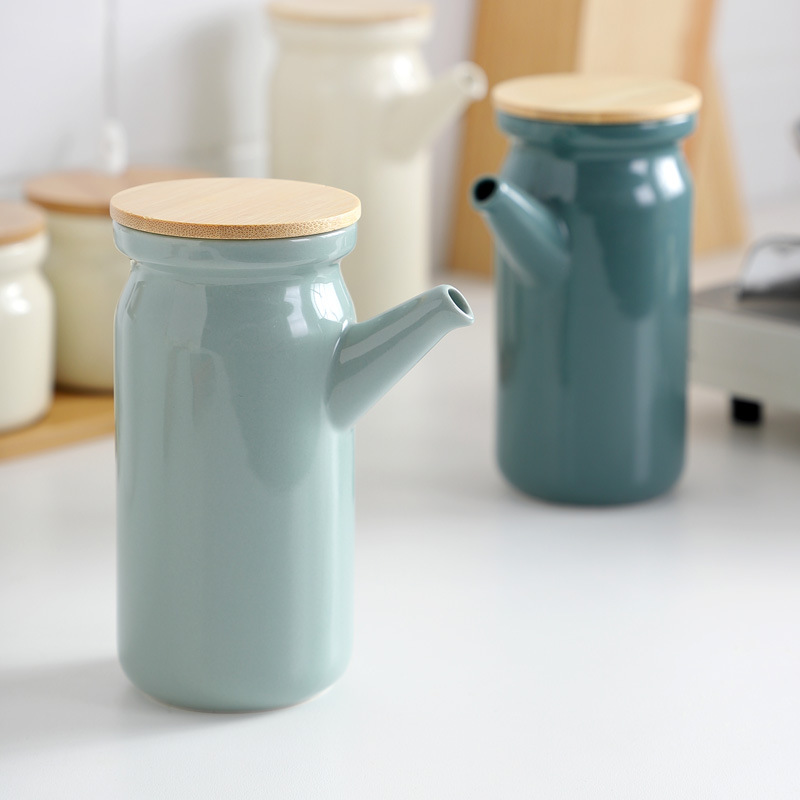Nordic Instagram Style Bottles for Soy Sauce and Vinegar Kitchen Supplies Ceramic Spice Jar Sauce Bottle Seasoning Pot Household Oil Can Vinegar Pot