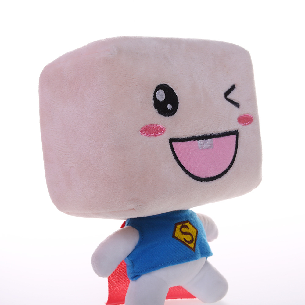 方形超人玩偶电视机超人毛绒娃娃水晶超柔毛绒公仔