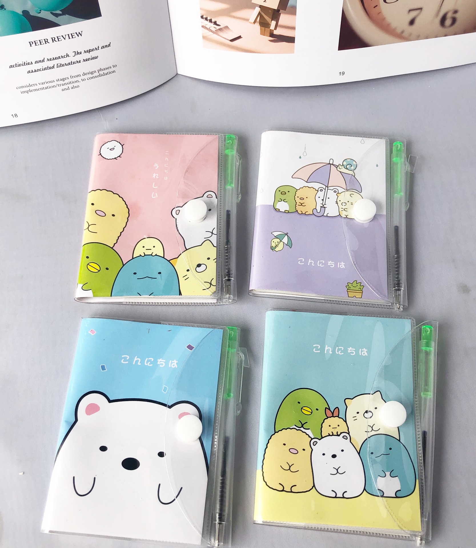 角落萌宠团子动物便签本加笔按扣附笔胶套本墙角本子记事本小奖品