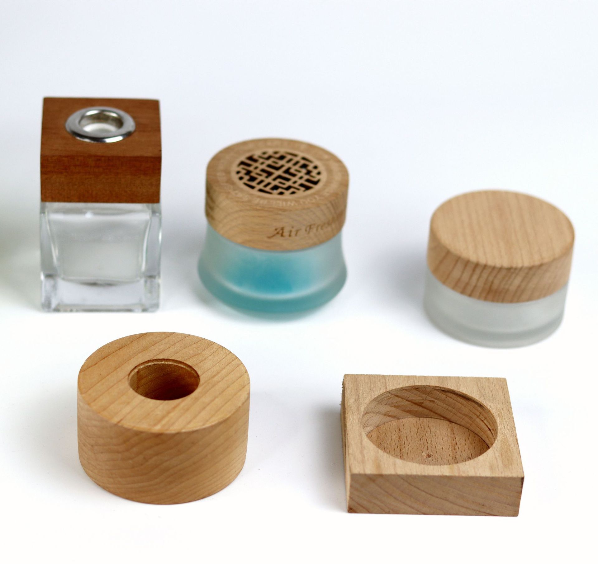 厂家定制木质汽车香水瓶盖 玻璃瓶盖工艺品香薰木盖 榉木化妆瓶盖