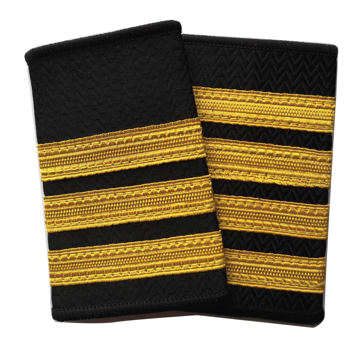 织唛面料金色印度丝 一二三四杠套式肩章 肩牌 航空飞行员肩章