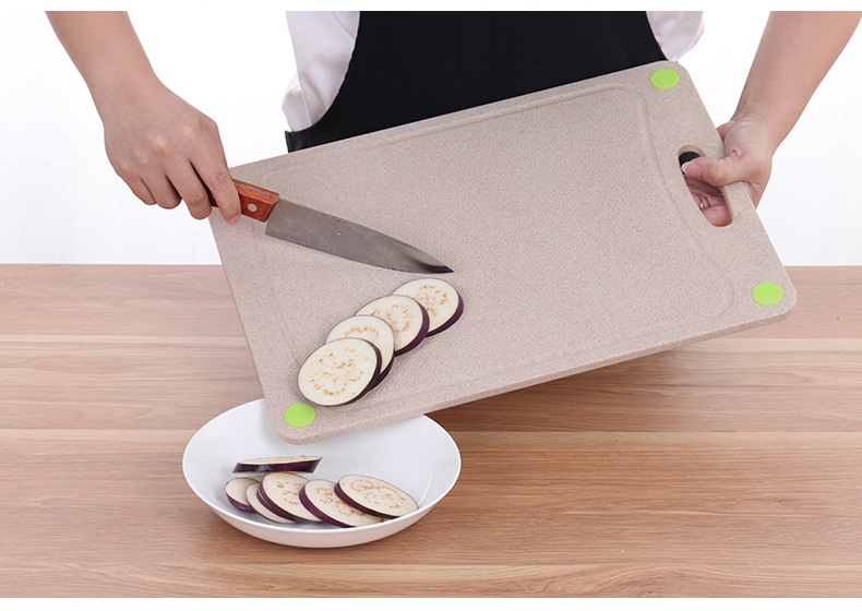 爱思得小麦秸秆砧板 家用纳米银抗菌菜板 厨房双面分类案板切菜板