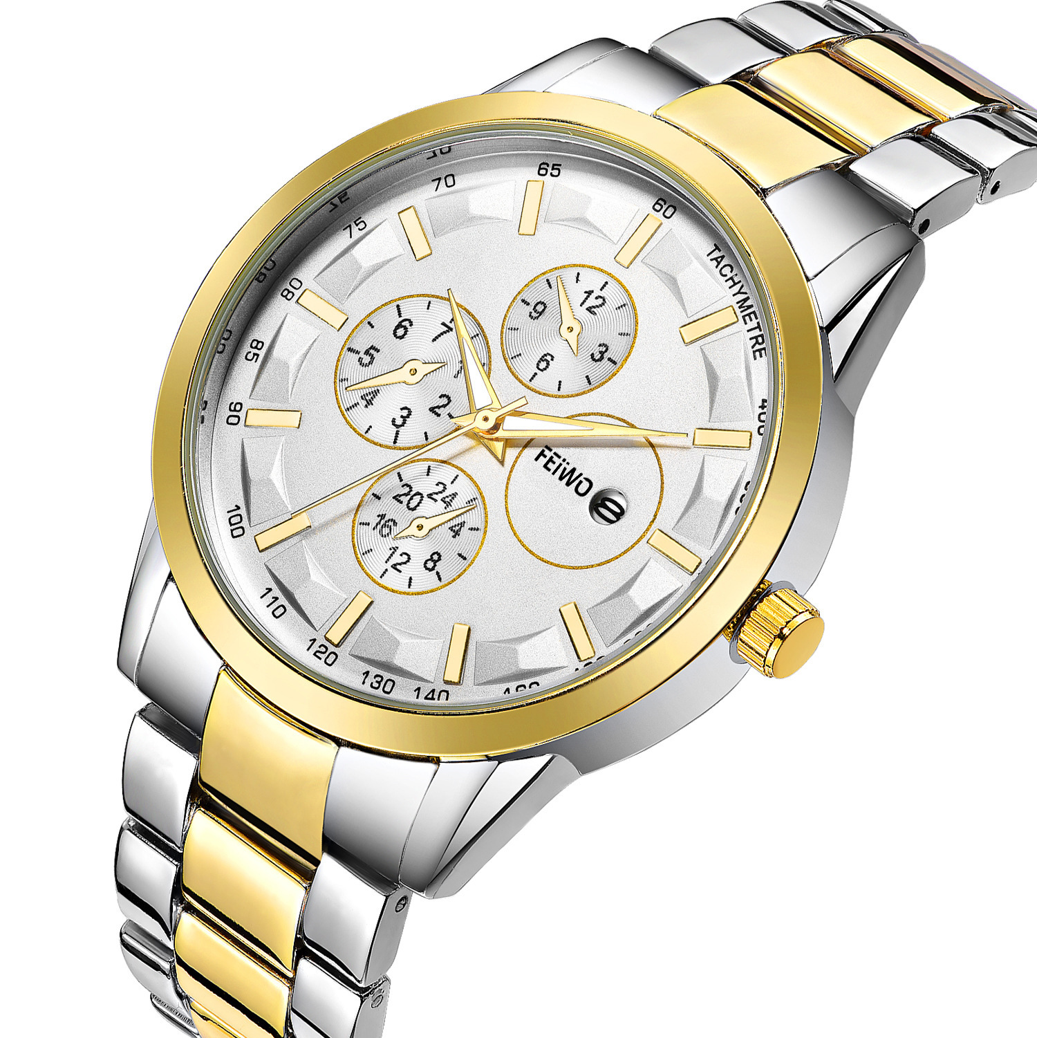 飞沃/feiwo手表 男士时尚商务运动 防水 日历 非机械 爆款 夜光表