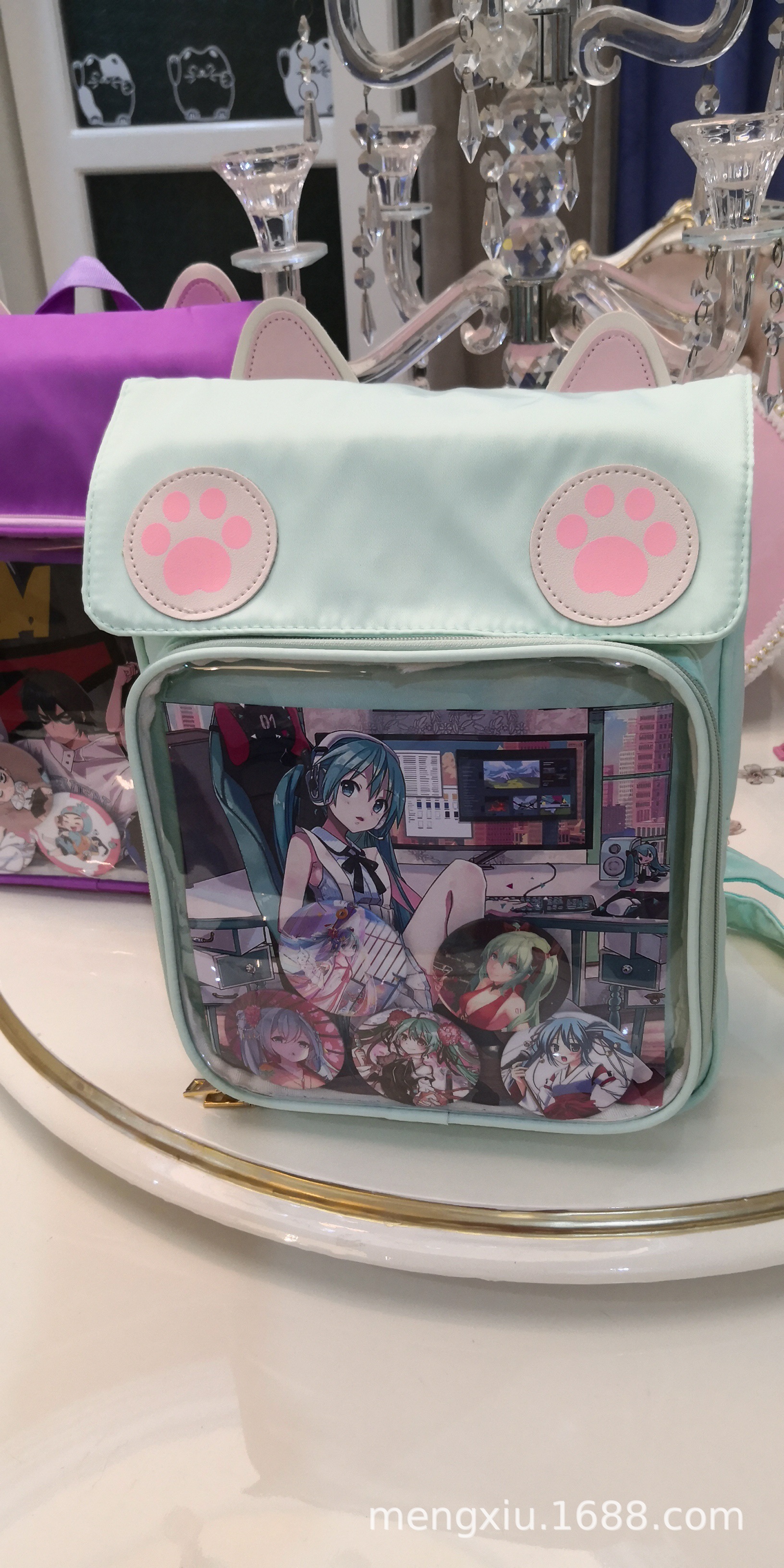 动漫双肩包学生帆布痛包书包旅行包鬼灭之刃海贼王火影花子君刺客