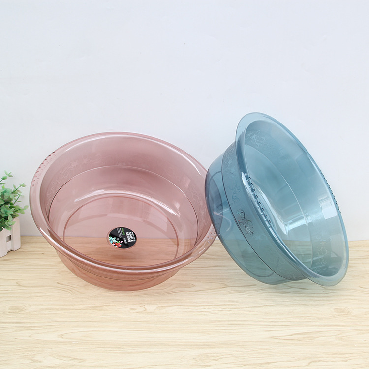 Transparent Drop-Resistant Washing Basin Rub Laundry Basin Student Size Household Plastic Washbasin 0337