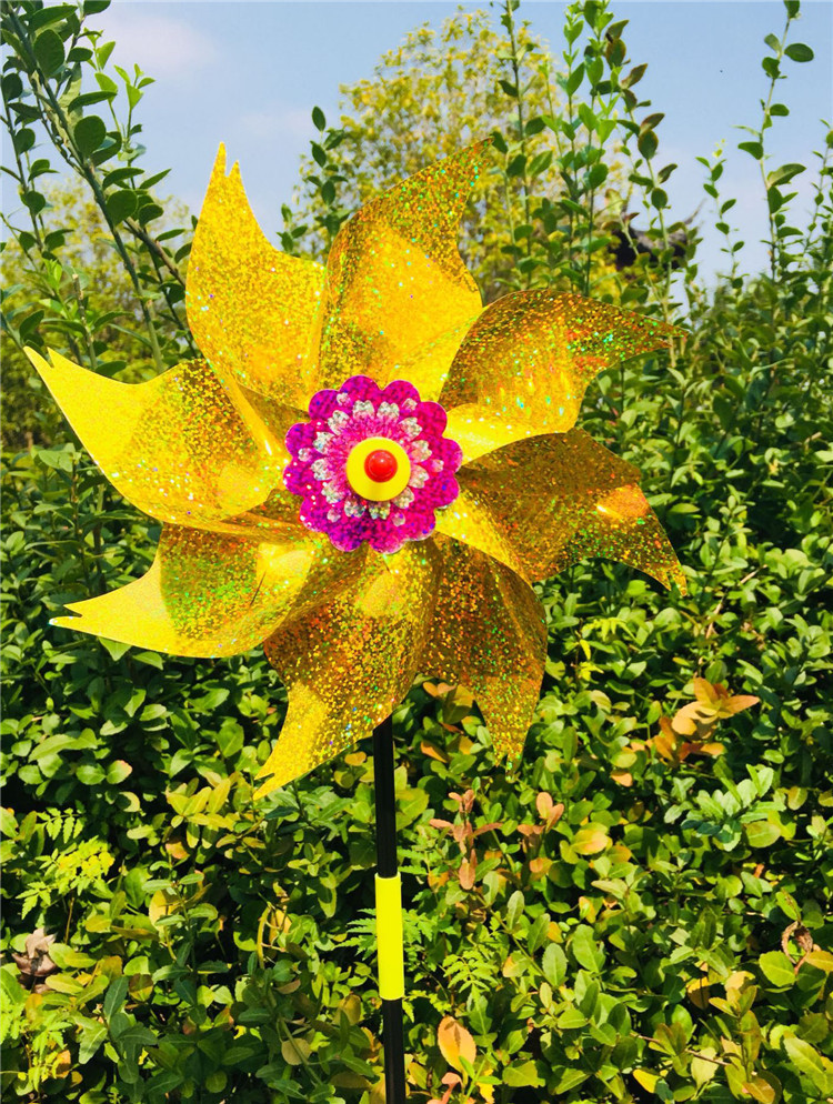 24cm亮面八角风车双节杆pvc户外防水插地景区公园广场卖节庆礼品