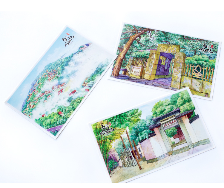 书境文创江西庐山旅游风景特色创意手绘明信片旅游纪念品礼品贺卡