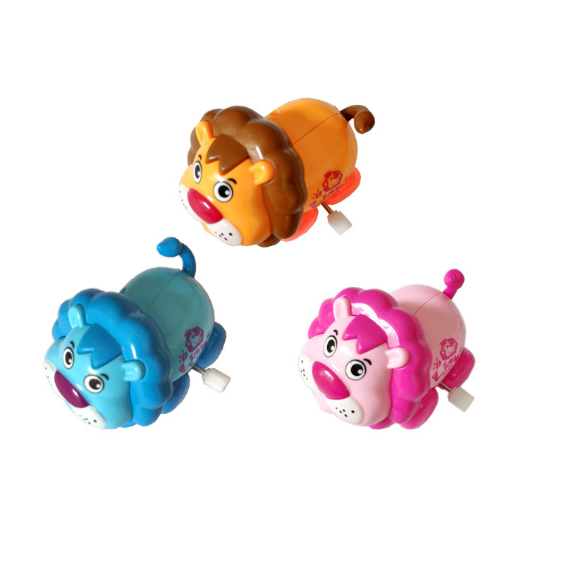 上链发条卡通狮子发条玩具跨境创意儿童上链小玩具地摊小动物