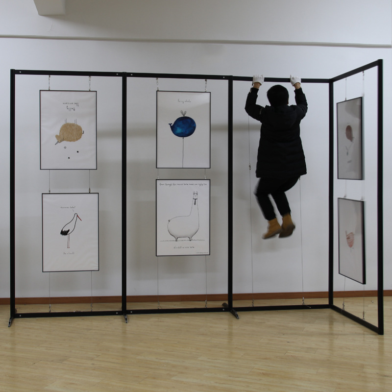 八棱柱书画画展展示架摄影展校园艺术作品展背景展架画廊屏风隔断