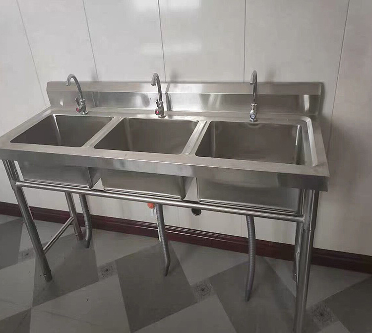 不锈钢水池商用厨房水槽家用单双三槽饭店食堂洗菜盆洗碗洗手池