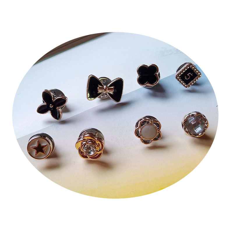 韩版免缝免钉女士衬衣袖扣多功能防走光装饰开衫扣子固定衣服纽扣