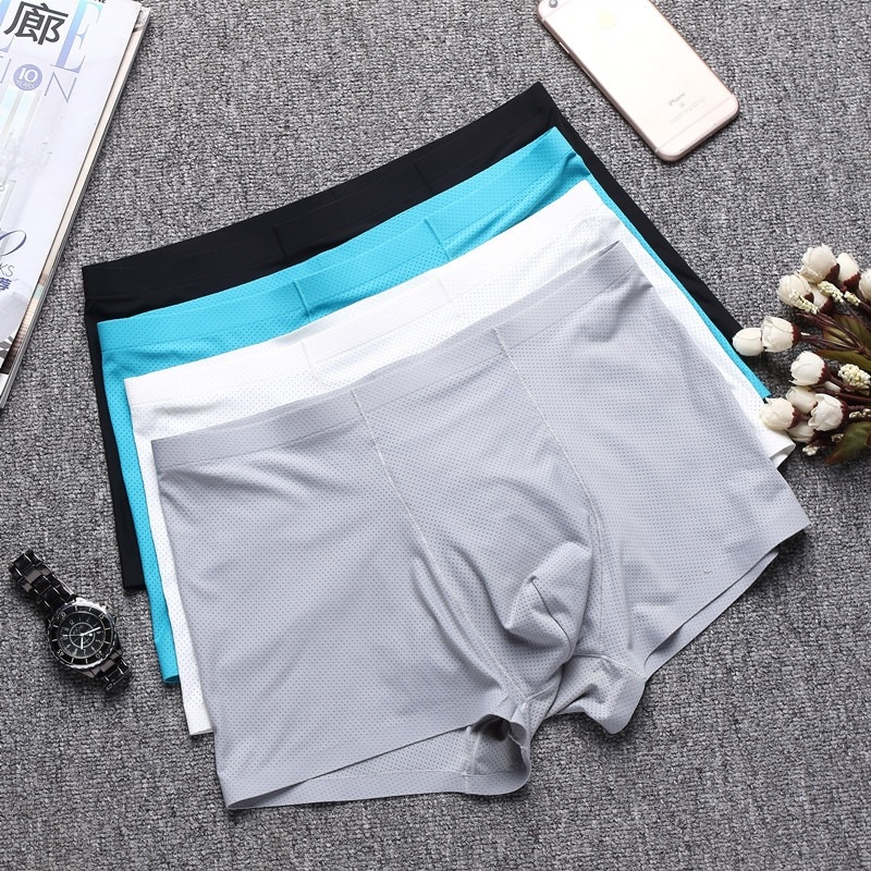 sexy seamless underwear men冰丝内裤男超薄man boxers panti
