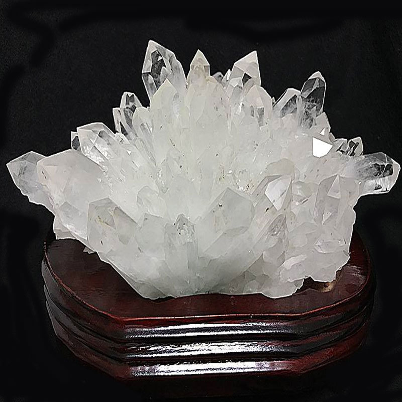 天然白水晶晶簇摆件白晶家居收银台办公桌装饰摆设消磁摆设