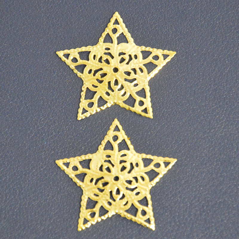 工艺饰品配件 35mm五角星 镂空花片 装饰铁花片 镂空铁花片