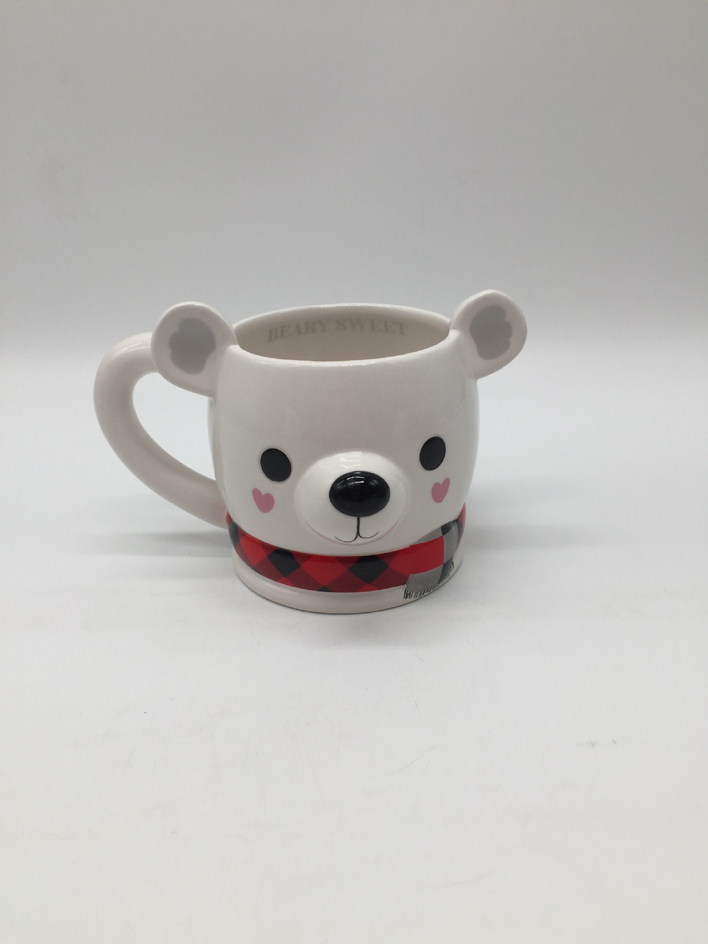 陶瓷小熊马克杯圣诞主题动物水杯子立体卡通动物头水杯跨境货源