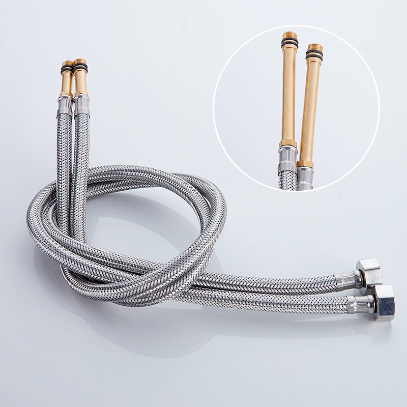 水龙头进水上水配件304不锈钢编织软连接加长尖头管冷热 软管水管