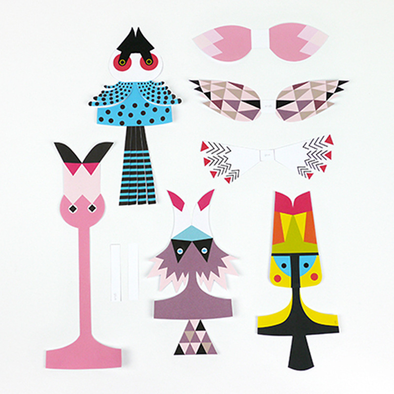 5件套手指偶 纸模型 鸟类 手工制作diy 亲子益智活动礼物