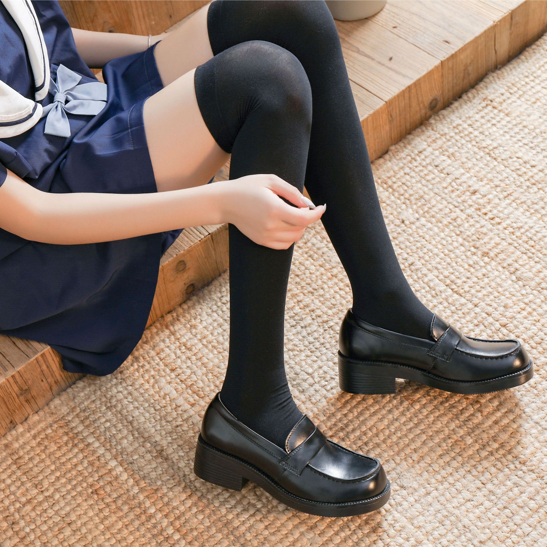 小皮鞋女日系学生方lolita头制服鞋小皮鞋复古森系乐福鞋范顺5715