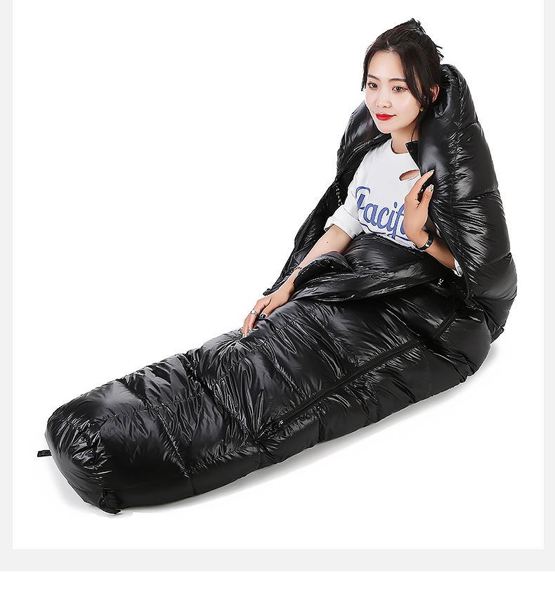 白狼睡袋木乃伊白鸭绒成人睡袋 野营睡袋 户外用品现货批发