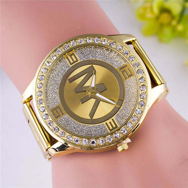 Manufacturer One Piece Dropshipping AliExpress New European and American Alloy Diamond-Embedded Fashion Trend Steel Belt Men's Gift Watch