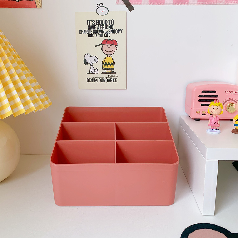 INS Internet Celebrity Simple Desktop Storage Box Student Dormitory Cosmetic Organizing Box Cotton Swab Cotton Puff Sundries Storage