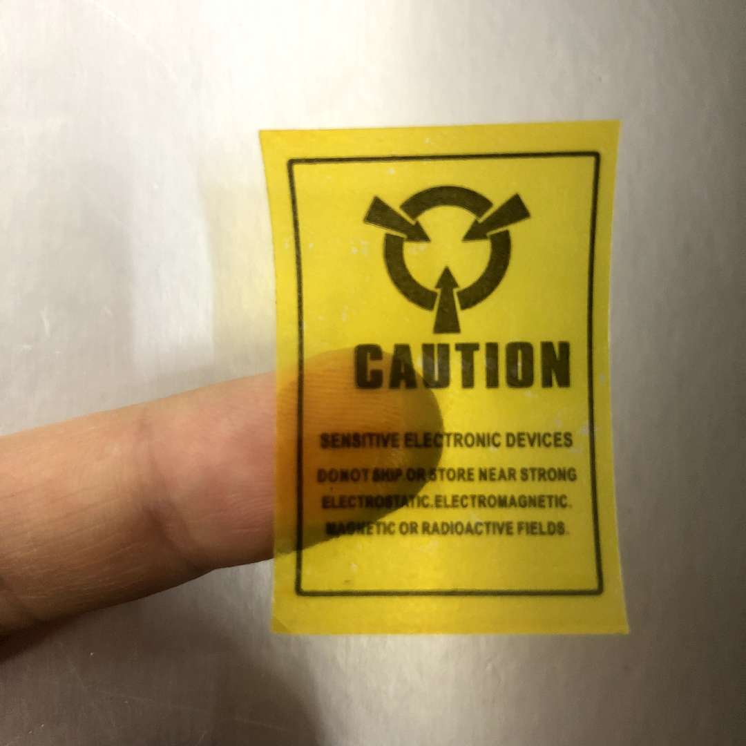 现货防静电标贴黄色警示标签防静电标识不干胶贴纸印刷商标