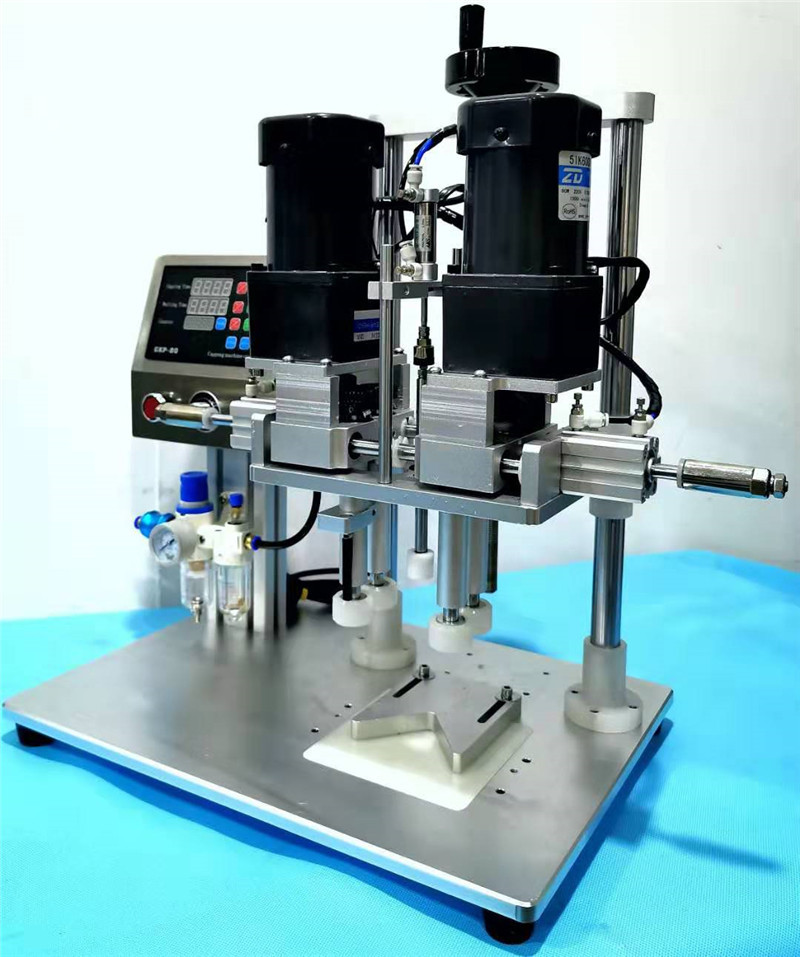 gkp80半自动台式旋盖机鸭嘴盖拧盖机化妆品锁盖机精油封盖机