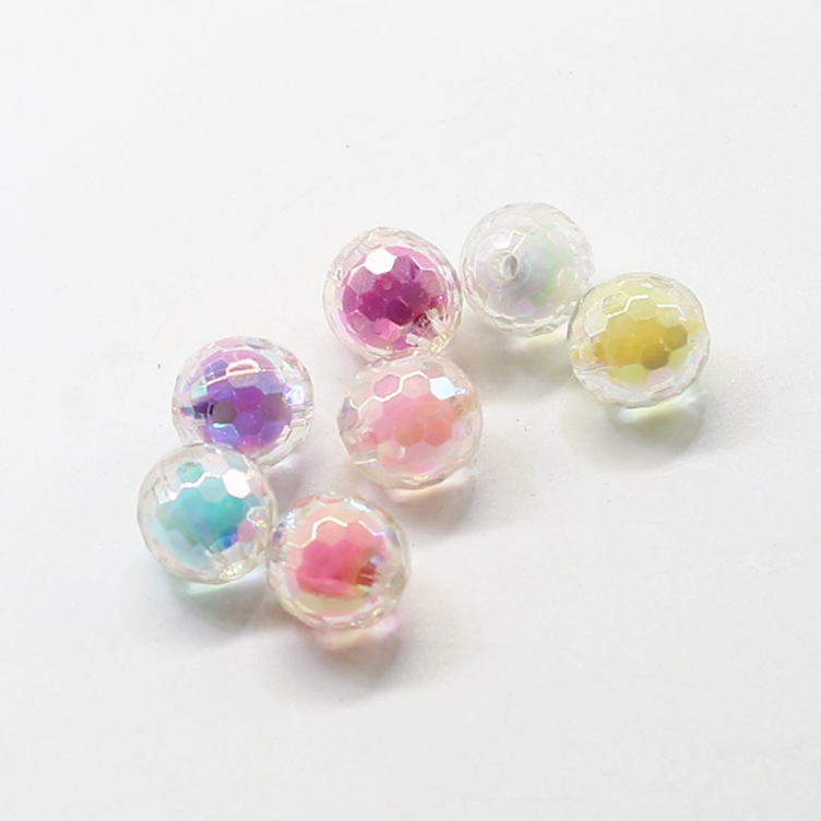 韩国七彩珠中珠diy手工饰品配件包包编织地球珠发饰发绳配件批发