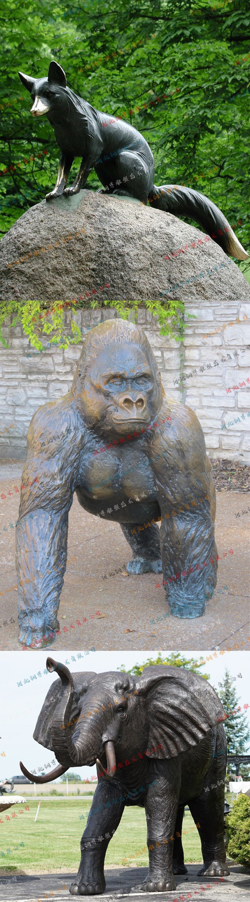 大猩猩铜雕动物园定制铸铜雕塑猩猩金刚铜雕外贸出口定制铜雕猩猩