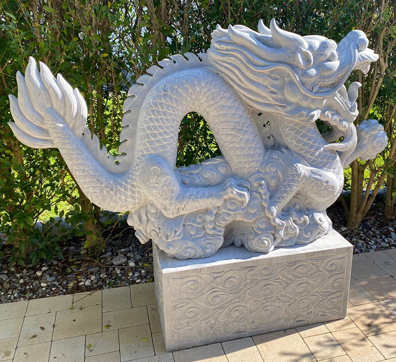 供应大理石动物雕塑可定制十二生肖石雕龙雕塑大型公园景观摆件