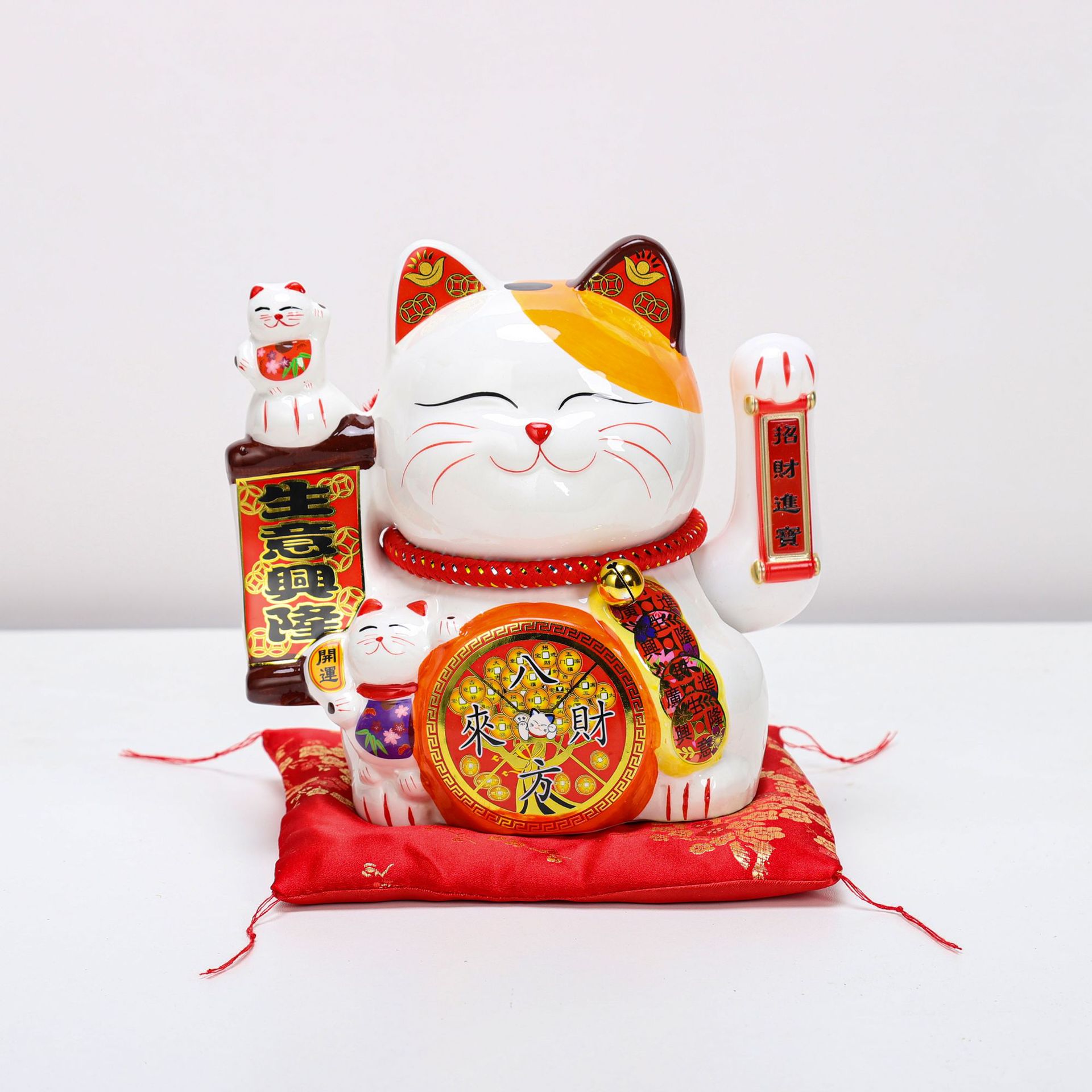 陶瓷开业摆件8寸摇手招财猫工艺品店铺保险银行开业礼品超市 logo