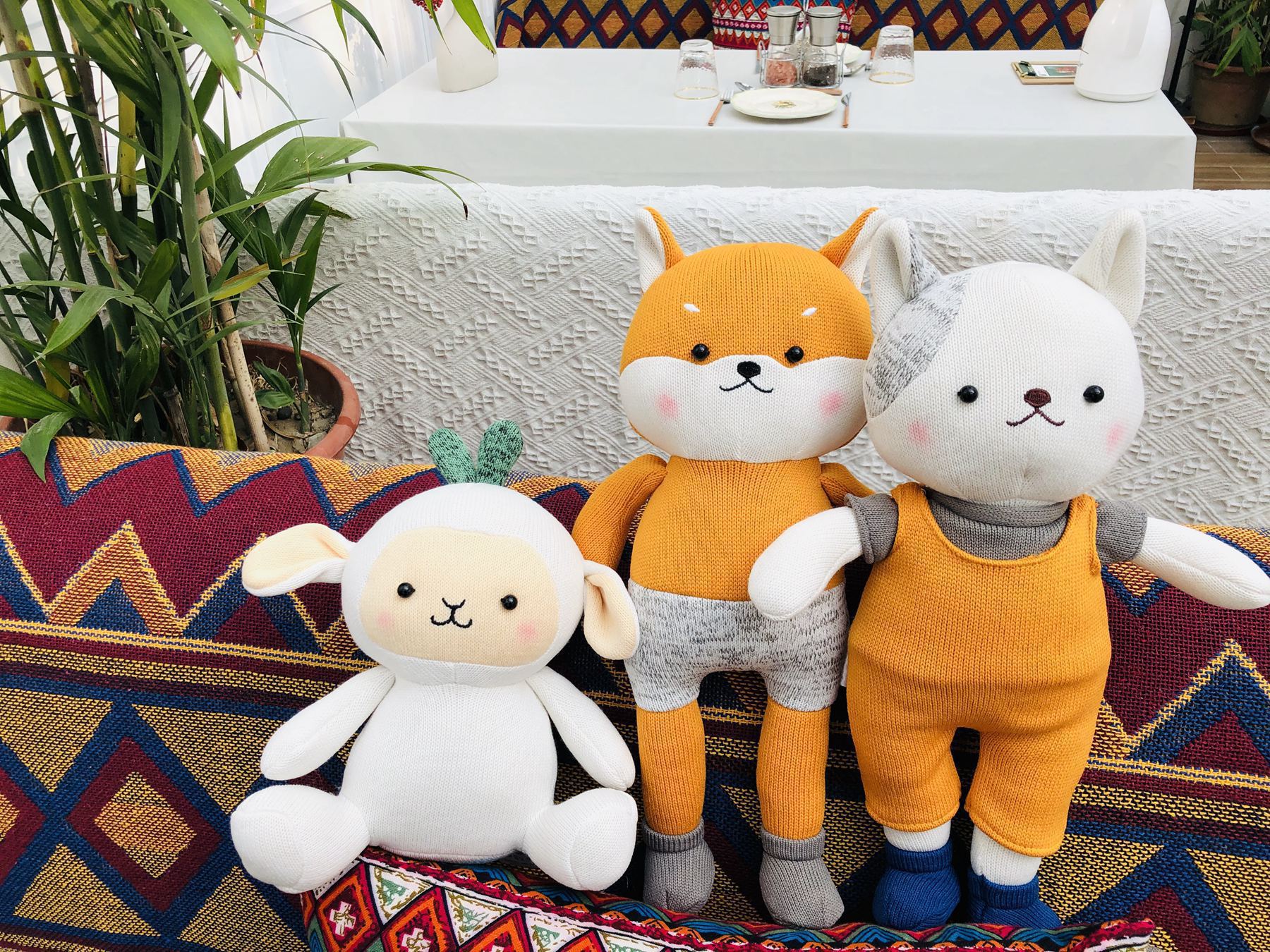 帮手描述图:2020创意新款针织玩偶系列小羊狐狸兔子 送女友