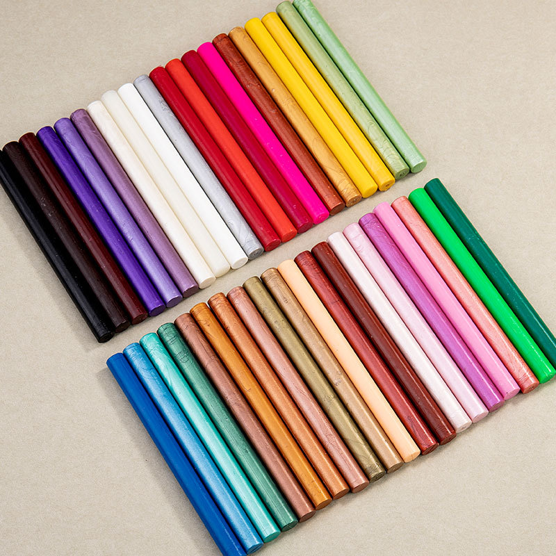 厂家直销复古火漆蜡棒40色酒坛密封蜡圆柱体火漆蜡棒可配胶枪使用