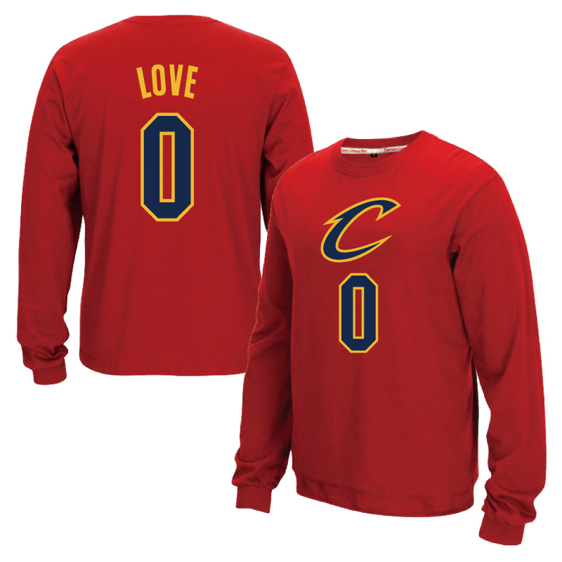 克里夫兰骑士0号凯文-乐福球衣户外跑步训练服篮球圆领套头卫衣潮