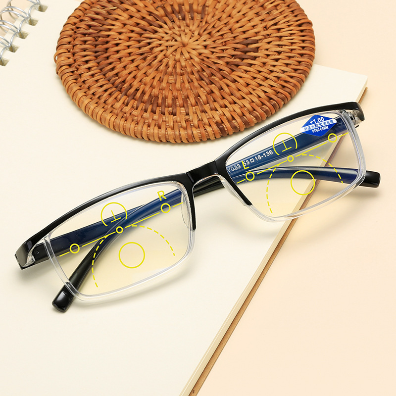 远近两用老花镜男渐进多焦点老花眼镜智能变焦防蓝光远视镜 女023