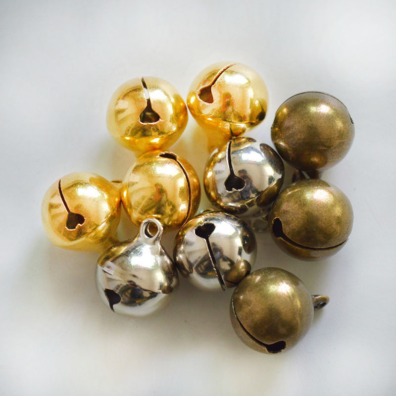 金属铃铛普通电镀铜铃铛圣诞宠物装饰一字水滴圆铃铛批发