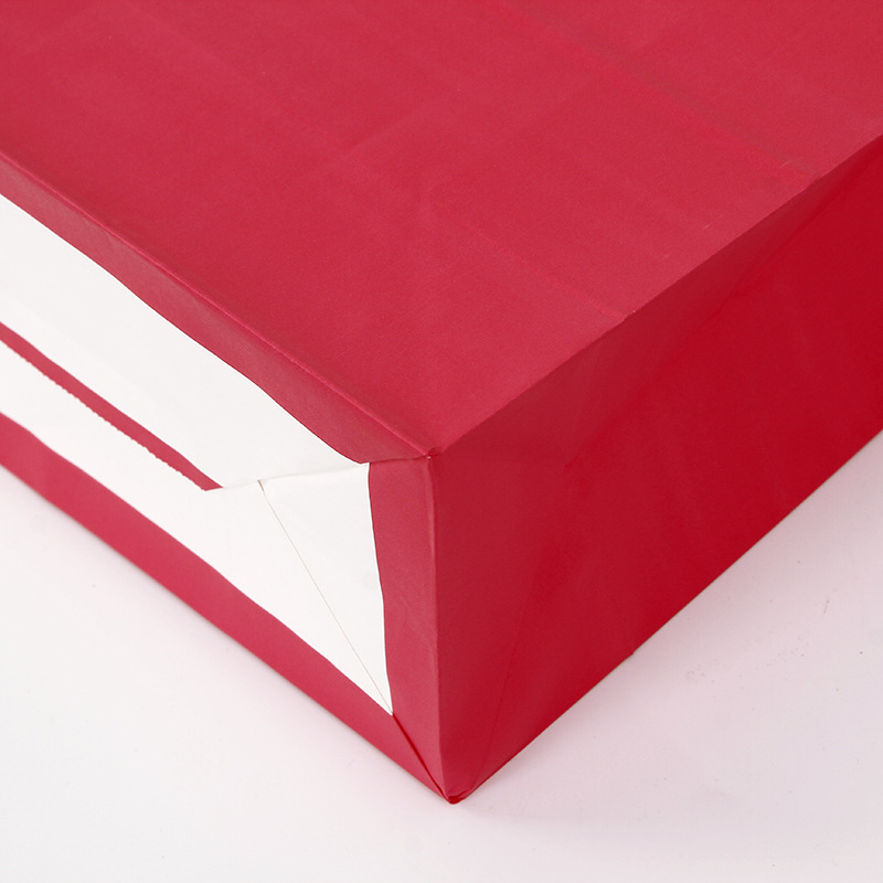 红色牛皮纸购物礼品袋空白牛皮纸手提包装袋服装手提纸袋定做logo