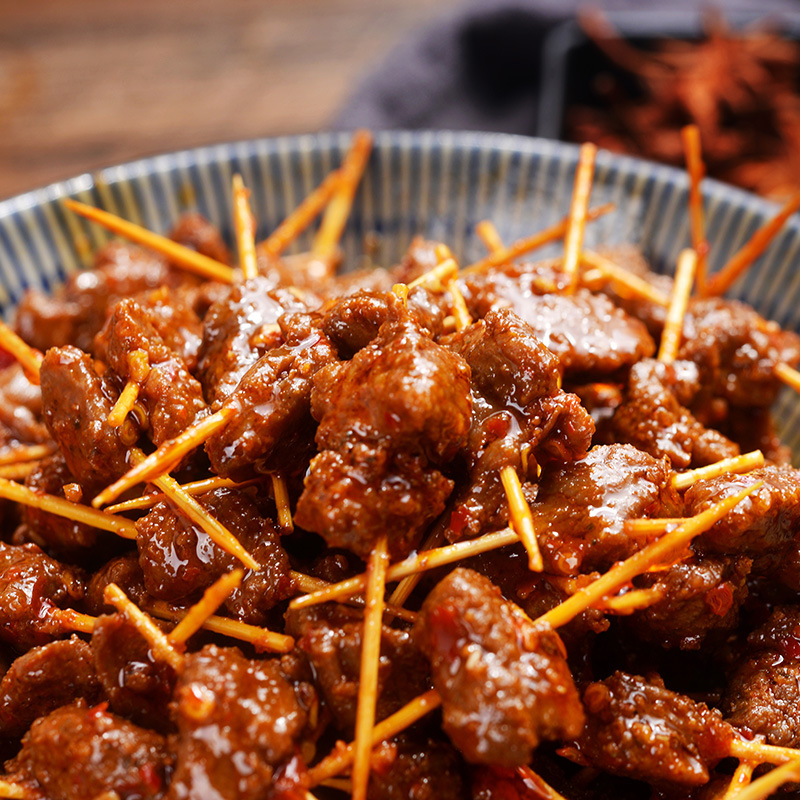 牙签牛肉100g装 麻辣休闲零食休闲肉类熟食卤味oem贴牌