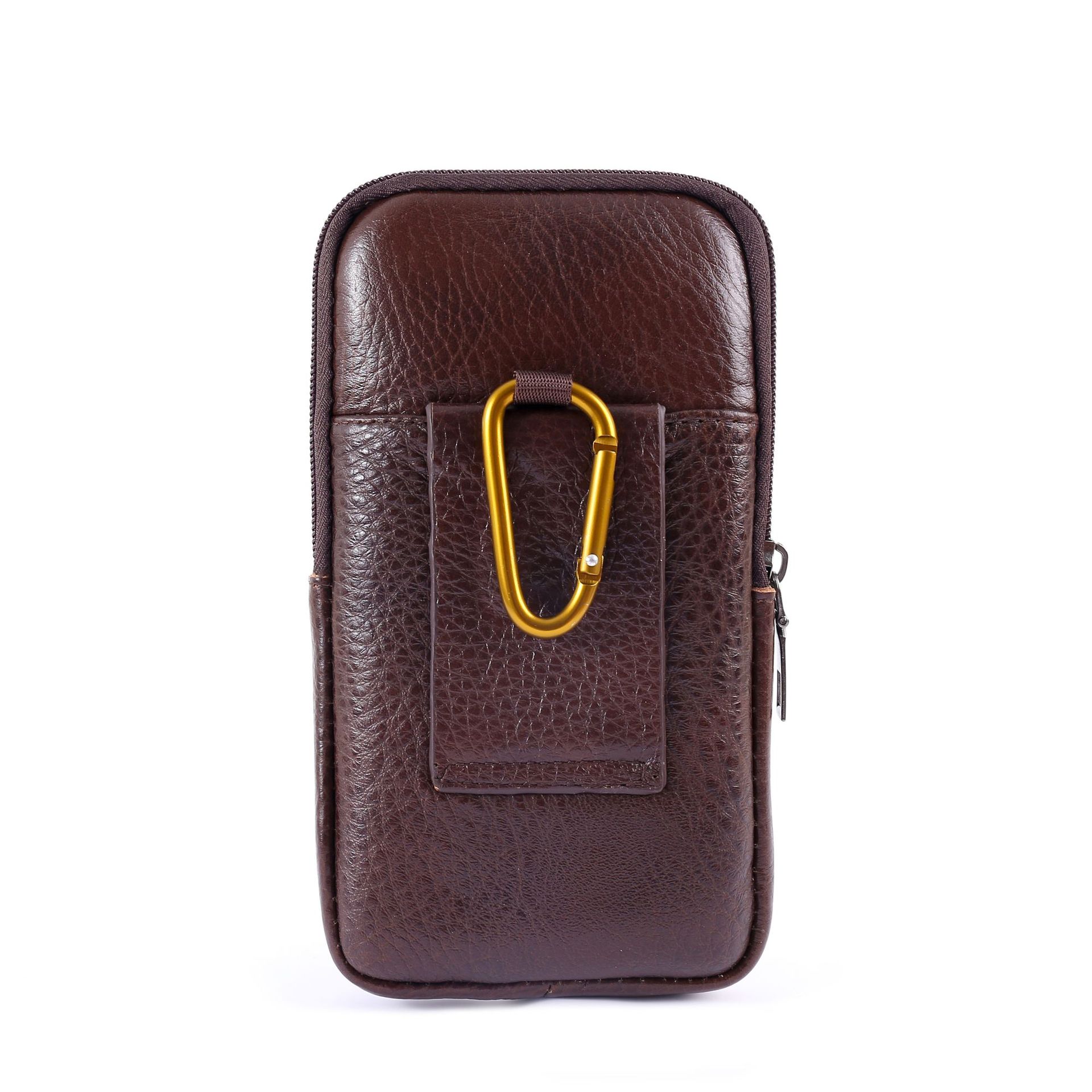 Hot-Selling New Arrival for Men Belt Mobile Phone Bag Men's Real-Leather Bag Bag Casual Cowhide Outdoor Pocket Thin Section Factory Wholesale