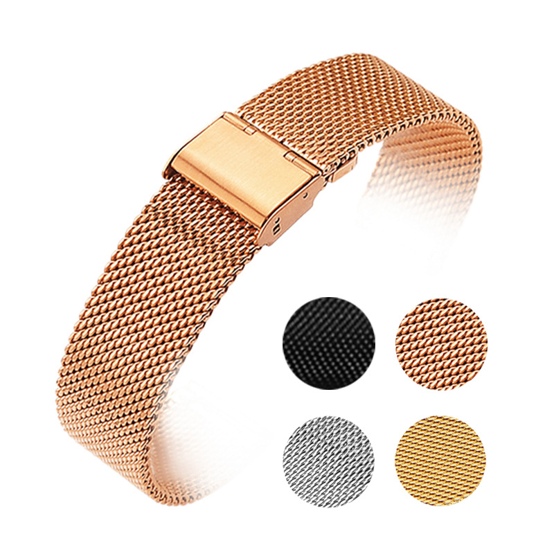 现货开关孔06线单保米兰尼斯表带304不锈钢 12-24mm编织网表带