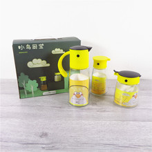 自动开合玻璃油壶调味罐套装创意小鸟厨宝六件套节庆活动促销礼品