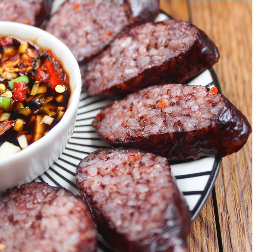 东北糯米肠血肠500g朝鲜延边风味猪血肠手工米肠真空包装速食香肠