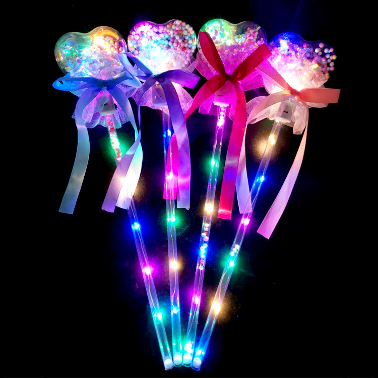 Magic Wand Bounce Ball Magic Wand Flash Ball Push Small Gifts Children's Luminous Toys Night Market Stall Drainage