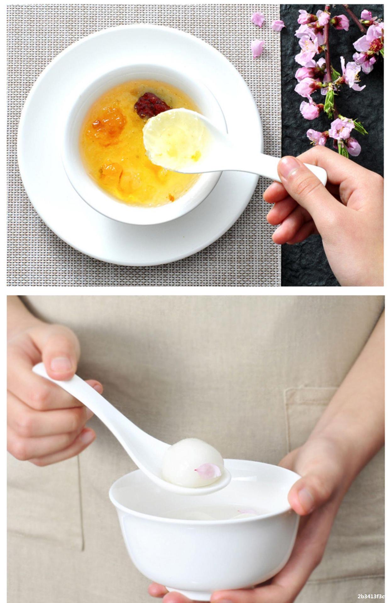 勺子瓷勺调羹小汤勺汤匙瓢羹陶瓷喝汤家用商用酒店餐厅饭店餐具白