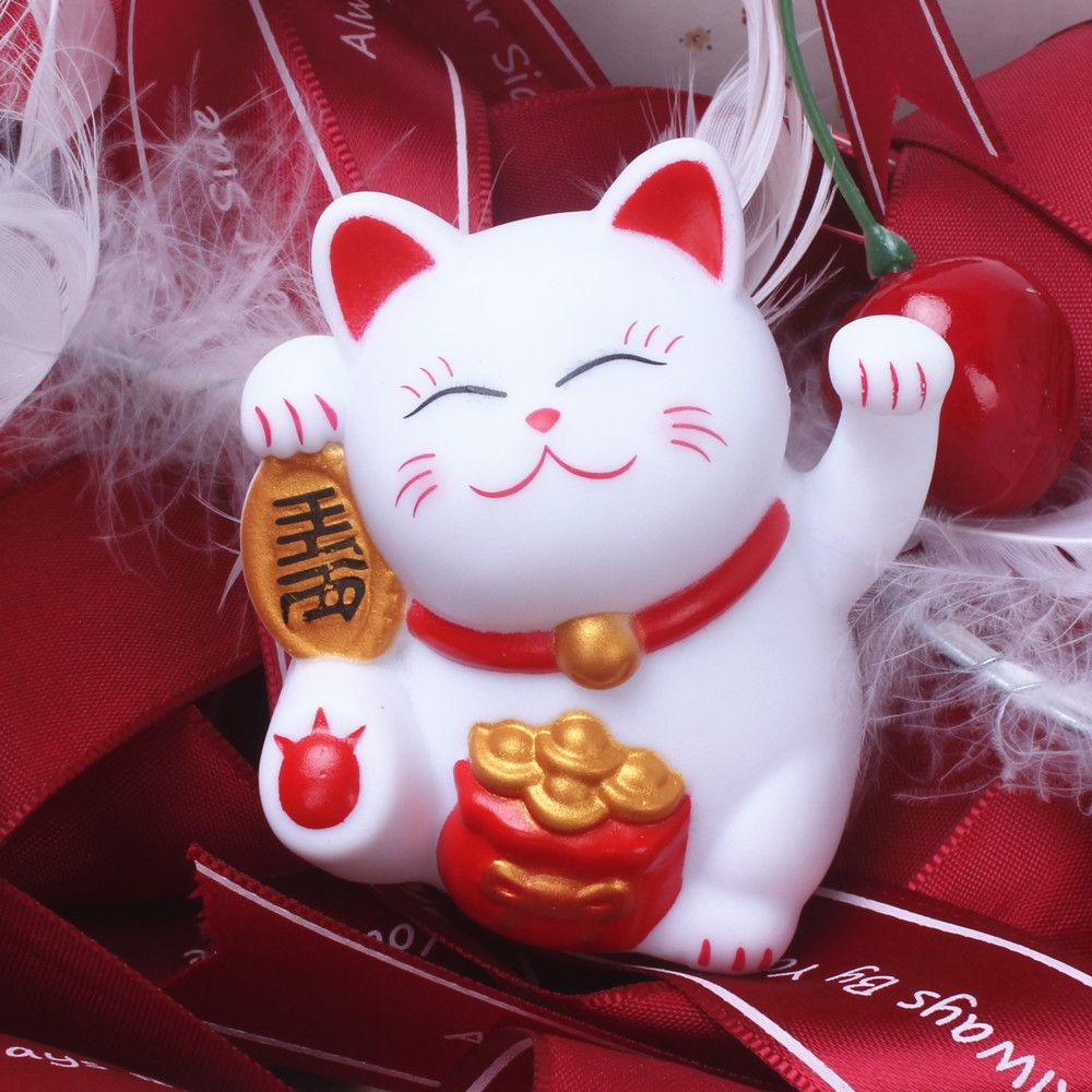 新年招财猫 开运猫存钱罐摆件 烘焙蛋糕装饰玩具 甜品台装扮赠品